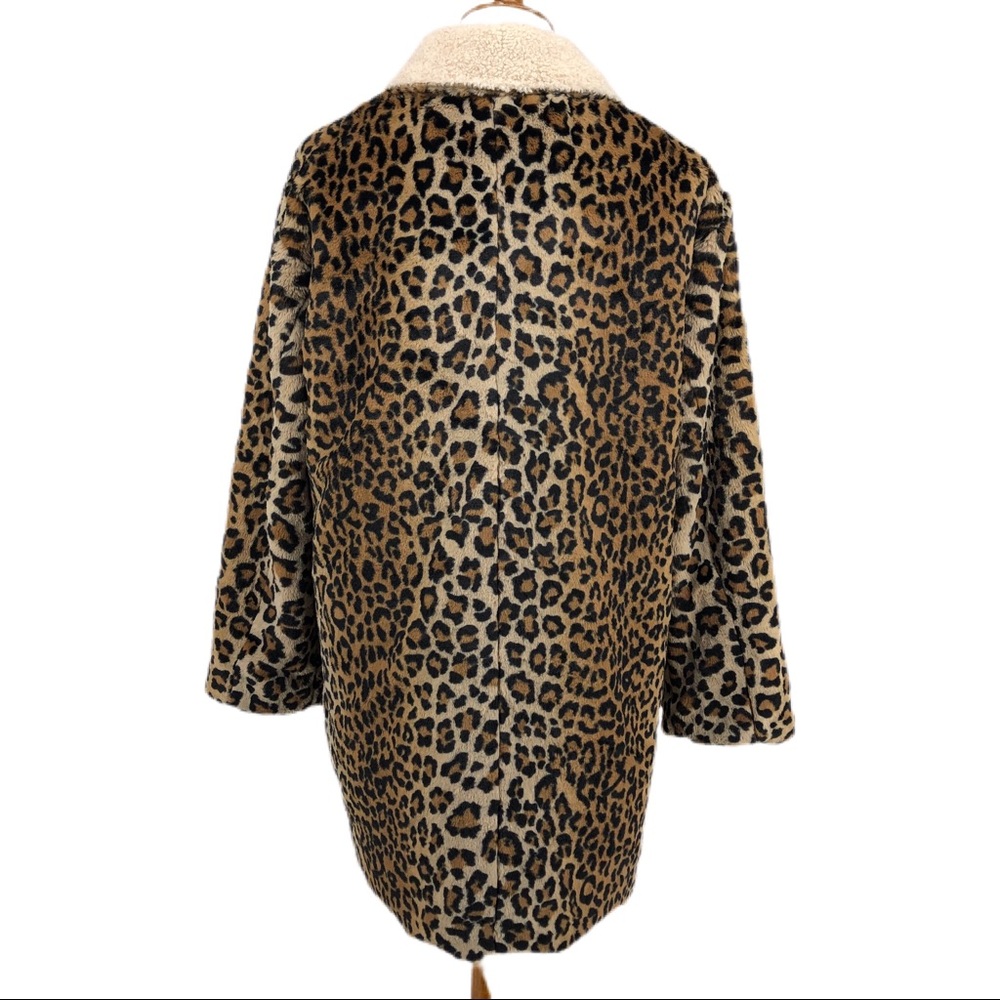 Sanctuary Black Brown Faux Fur Over the Rainbow Lined Jacket Coat - Picture 6 of 10